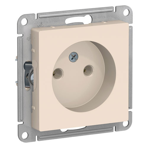 Розетка одинарная без заземления СП Schneider Electric AtlasDesign бежевая