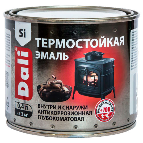 Эмаль термостойкая черная (0.4л) Dali