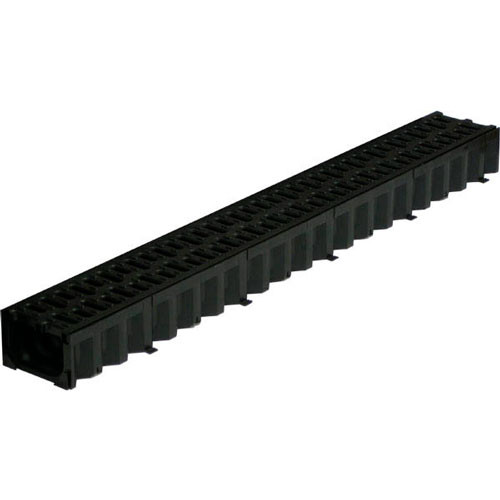 Канал водоотводный КВ 125*80 DN100 в комплекте с пластиковой решеткой Gidrogroup