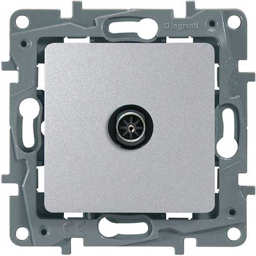 Розетка TV СП Legrand Etika алюминий