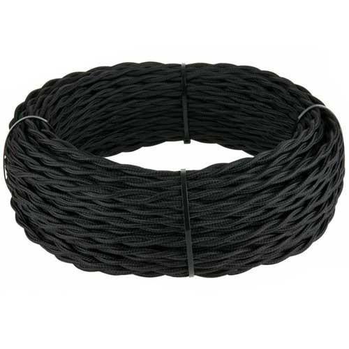 Провод ретро 3*1,5 черный (50 м) Bironi