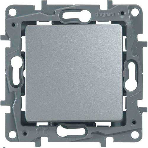 Выключатель проходной одноклавишный СП Legrand Etika алюминий