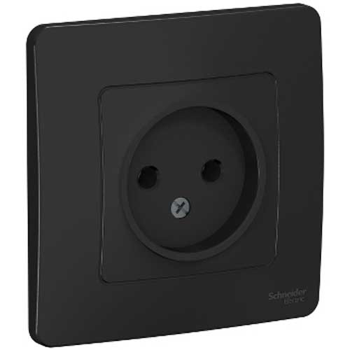 Розетка одинарная без заземления СП Schneider Electric Blanca антрацит 