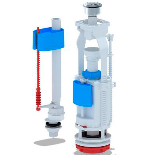 Арматура для унитаза 2-х кн/хром нижняя подводка 1/2 (WC 3550M) Анипласт