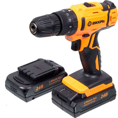 Дрель-шуруповерт аккумуляторная ударная ДА-24Л-2Ку Вихрь Дрель-шуруповерт аккумуляторная ударная ДА-24Л-2Ку Вихрь