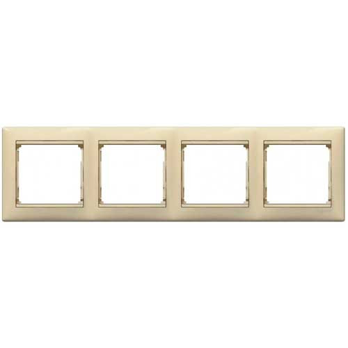 Рамка четырехместная горизонтальная Legrand Valena слоновая кость