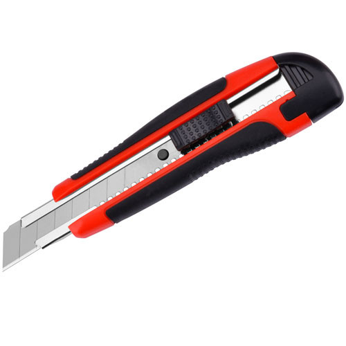 Нож канцелярский усиленный  двухкомп ,  обрезин ручка автофиксатор 18 мм