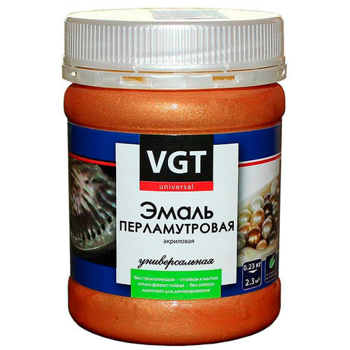 Эмаль акриловая универсальная перламутровая ВД-АК-1179 Бронза VGT 0.23 кг.