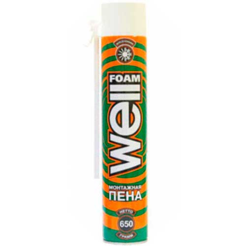  Пена монтажная WELLFOAM 650 г бытовая всесезонная