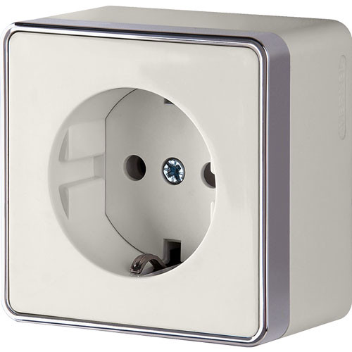 Розетка одинарная с заземлением ОП Werkel Gallant слоновая кость