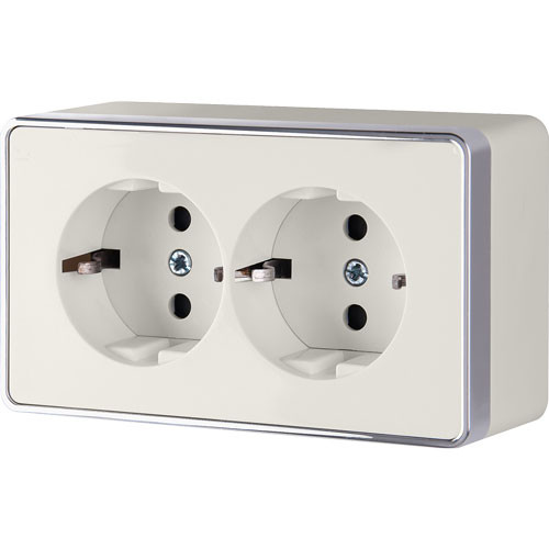 Розетка двойная с заземлением ОП Werkel Gallant слоновая кость