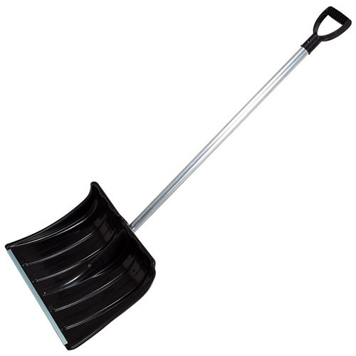 Лопата снеговая Богатырь 500*375 мм с планкой, алюминиевым черенком и ручкой