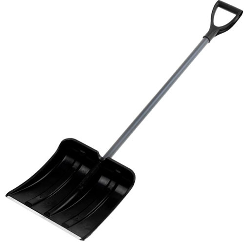 Лопата снеговая Витязь 380*365 мм с планкой, алюминиевым черенком и ручкой