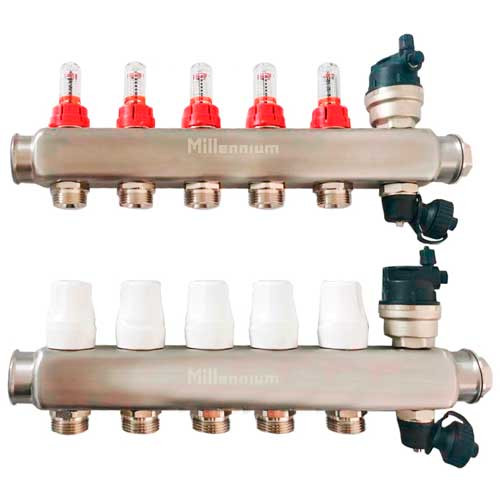 Коллекторная группа Millennium 1 на 5 выхода квадратная с расходомерами