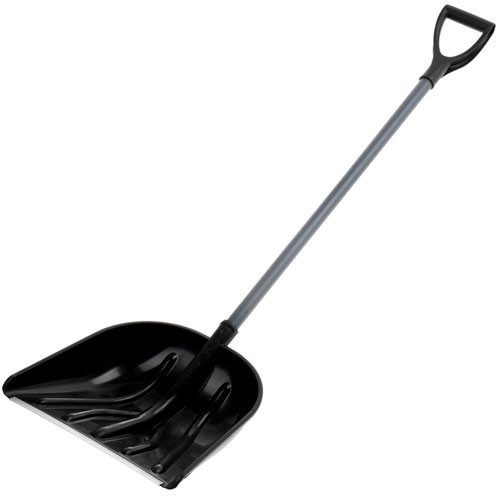 Лопата снеговая Купец 410*460 мм с планкой, алюминиевым черенком и ручкой