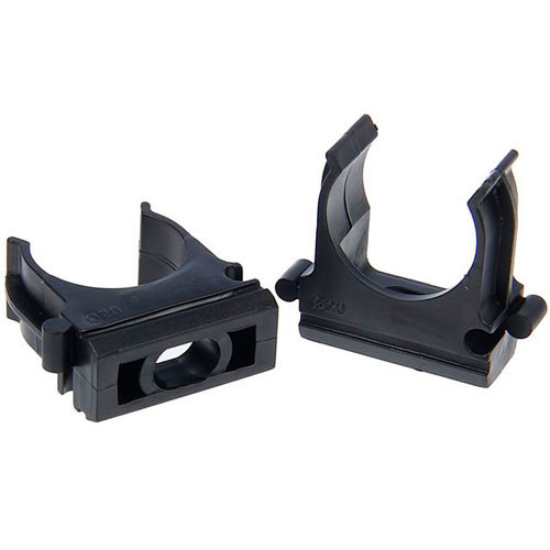 Крепеж клипса для гофры 20 мм черный (100 шт)