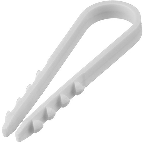 Дюбель-хомут (Плоский) d6-12 мм. бел. (100 шт)