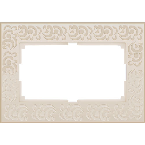 Рамка для двойной розетки Werkel Flock слоновая кость