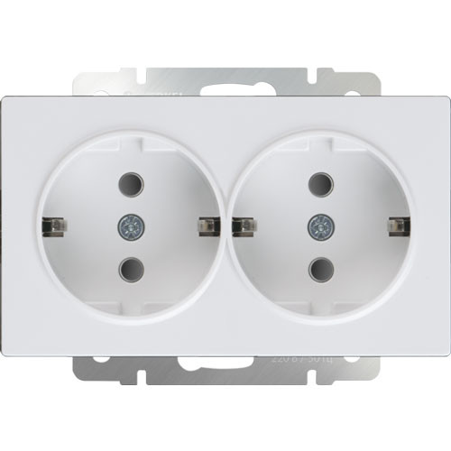 Розетка двойная с заземлением СП Werkel белая