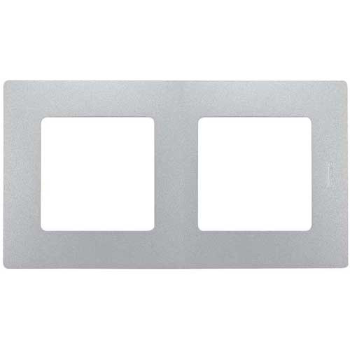 Рамка двойная Legrand Etika алюминий