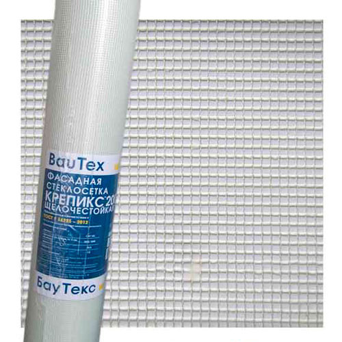 Сетка стеклотканевая БауТекс Крепикс 2000 фасадная (165гр/м.кв) (1м*50М)
