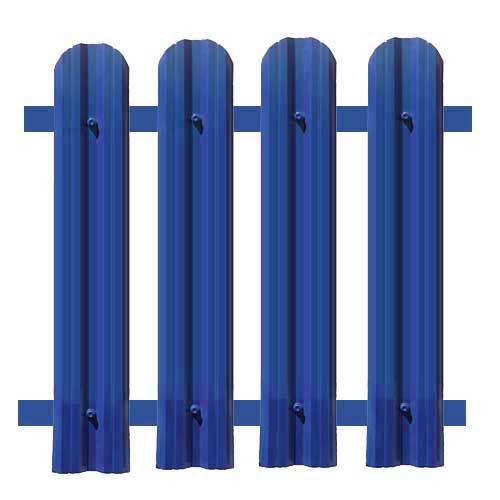 Штакетник металлический фигурный (М) синий 1,25 м