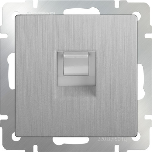 Розетка компьютерная СП Werkel серебряный рифленый