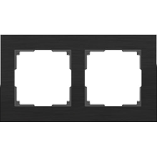 Рамка двойная Werkel Aluminium черный алюминий