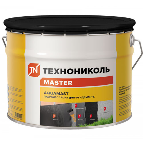 Мастика битумная для фундамента AquaMast (10 кг) Технониколь