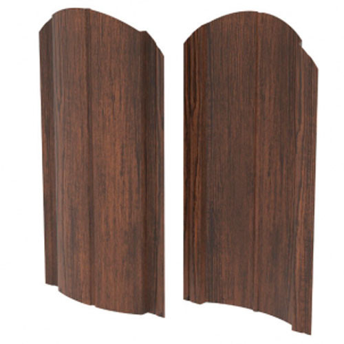 Штакетник металлический фигурный (R) Темный Дуб 1,5 м. двухсторонний