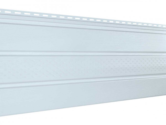 Софит белый частично перфорированный 3000*300 мм. Ю-Пласт