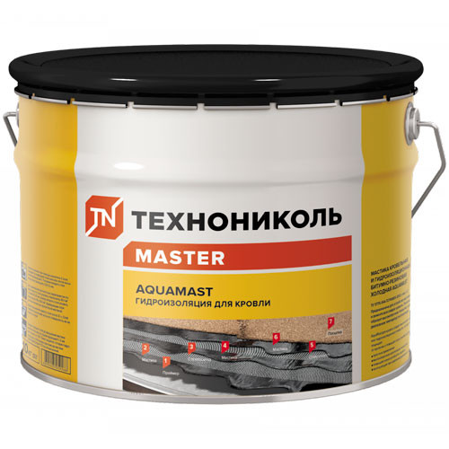 Мастика битумно-резиновая для кровли AquaMast (10 кг) Технониколь