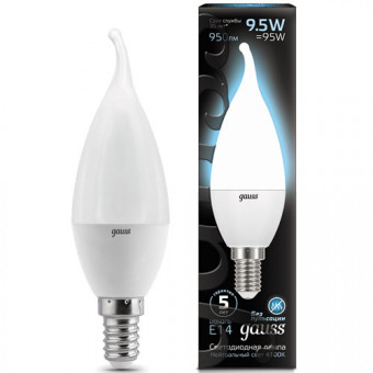 Лампа светодиодная Candle tailed E14 9.5Вт 4100К GAUSS