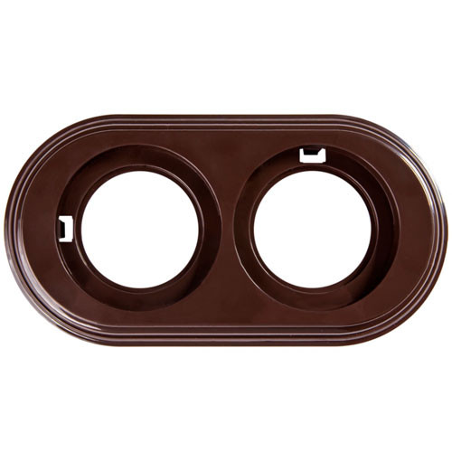 Рамка ретро двойная ABS-пластик коричневая Bironi Лизетта