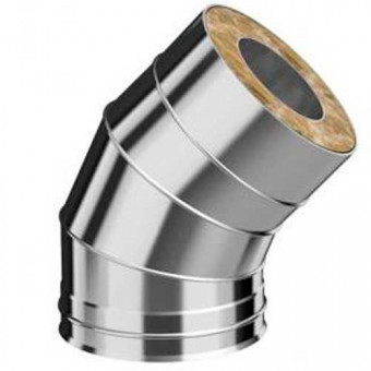 Колено для дымохода сэндвич 135х230х150 Нержавейка (Нз 0.50 + Нм 0.80)