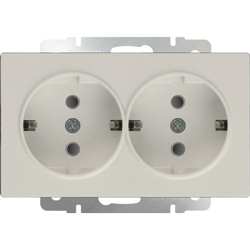 Розетка двойная с заземлением СП Werkel слоновая кость