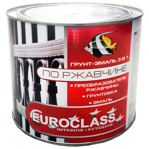 Грунт-эмаль по ржавчине серая 1,9 кг, EUROCLASS