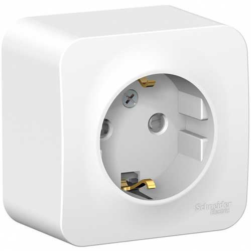Розетка с заземлением открытой установки Schneider Electric Blanca белый 