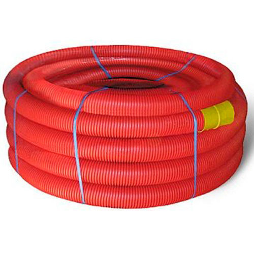 Труба защитная  2-х стенная гофрированная D 110 (50 м) красная